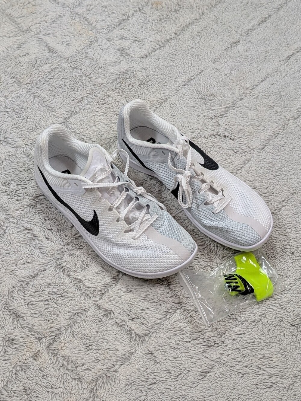 Nike Zoom Rival White Track Field Distance Spikes Mens Size 8 DC8725-100 NEW